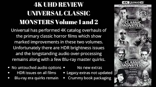Universal Classic Monster Volume 1 and 2 4K UHD Review