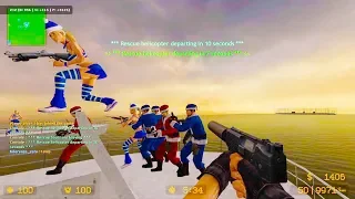 Counter Strike Source Zombie Escape Nemesis mod online gameplay on Boatescape6 Remix map