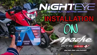 Apache RTR 160/180/2004v NIGHTEYE LED installation | HALOGEN vs NIGHTEYE Visibility | Biker Nation |