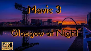 DJI Mavic 3 4K drone footage of Glasgow at night