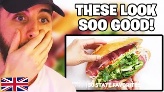 Brit Reacts to Best Sandwich In Every State | 50 State Favorites