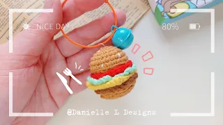 Delicious Burger amigurumi 🍔 Crochet keychain amigurumi