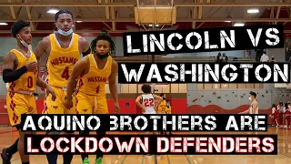 *AQUINO Brothers Are Lockdown Defenders*  Lincoln vs. George Washington High | Full Game Highlights