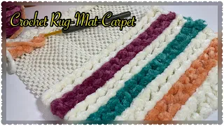 Very Beautiful Knit Crochet Rug-Mat-Carpet -1-Making /Çok Güzel Örgü Tığ İşi Paspas Yapımı