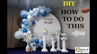 ROUND BACKDROP DIY DECORATION BABY BOY BAPTISM /HOW TO DO THIS DECORATION