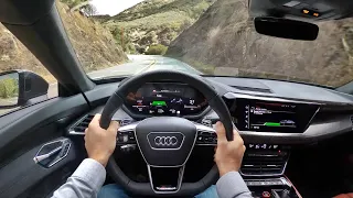 2022 Audi RS e-tron GT POV Canyon + Rain Drive (3D Audio)(ASMR)