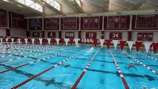 Zach Apple (Far Lane) Swims 100 Yard Free; Iago Moussalem (Close Lane) Swims 100 Yard Fly