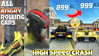 All angry rolling cars😱||High speed crash💥||Extreme car driving simulator||