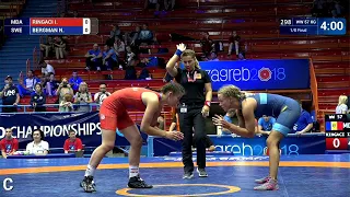 1/8 WW - 57 kg: I. RINGACI (MDA) v. N. BERGMAN (SWE)