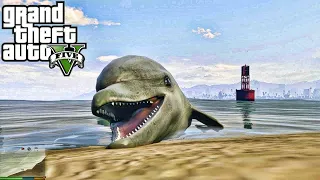 Playing as a HUNGRY Great White Shark!! (GTA 5 Mods)