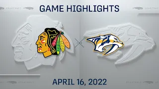 NHL Highlights | Blackhawks vs. Predators - Apr. 16, 2022