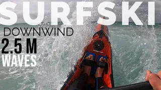 EXTREME SURFSKI DOWNWIND IN 2.5M WAVES