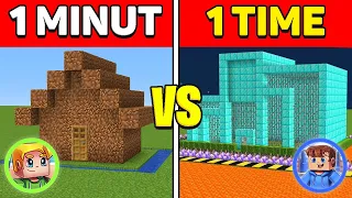 Hvem Kan Bygge Det Flotteste På 1 minut vs. 1 time I Minecraft!