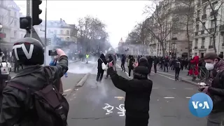 Paris Police Teargas Protesters