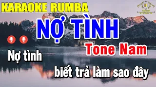 Nợ Tình Karaoke Tone Nam ( Dm ) Nhạc Sống Rumba | Trọng Hiếu