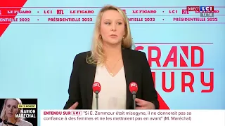 "Si Eric Zemmour était misogyne, il ne donnerait pas sa confiance à des femmes" Marion Maréchal