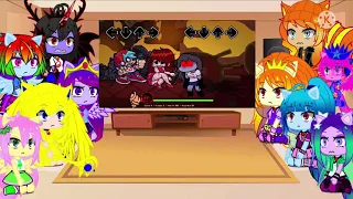 The 4 Rainbooms, Lemon, Manifest Sky, & The 4 Dazzlings react to Sky vs Tabi! (First time!)