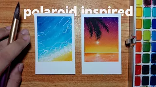 Polaroid Inspired Watercolor Paintings for Beginners! • Step-by-step Tutorial! SeamiArt Watercolors!