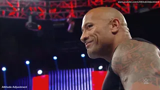 The Rock RETURNS to RAW and confront Rusev & Lana (INSANE POP) (Part 1)