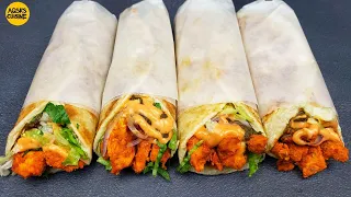 Chicken Tikka Paratha Roll Recipe by Aqsa's Cuisine, Chicken Boti Roll, Paratha Roll, Kathi Roll