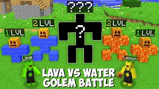 What GOLEM SPAWN WILL BE NEXT LAVA vs WATER in Minecraft ? LEMON vs LIME GOLEM BATTLE !