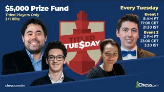 Mar 12, 2023 - Titled Tuesday Early Edition Feat. Hikaru, Alireza, Giri, Duda, Niemann!