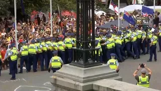 Police and protesters clash in New Zealand