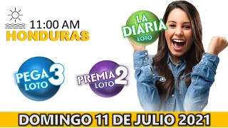 Sorteo 11 AM Resultado Loto Honduras, La Diaria, Pega 3, Premia 2, Domingo 11 de julio 2021 |✅🥇🔥💰