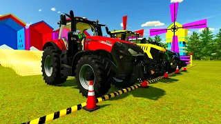 TRANSPORT OF COLORS ! BIGGEST TRACTOR TRANSPORTING TO WORK IN GRASS JOB ! Farming Simulator 22