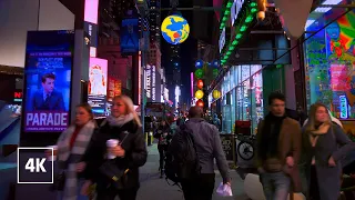 NEW YORK Midtown MANHATTAN 4K - TIMES SQUARE Night walking tour, NYC