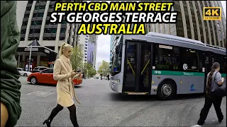 Walking Tour 4K: Perth City CBD, Australia (St GEORGES TERRACE and ADELAIDE TERRACE)