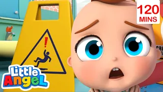 🦺 Baby John's Daycare Safety KARAOKE! 🪠| BEST OF LITTLE ANGEL! | Sing Along With Me | Moonbug Kids