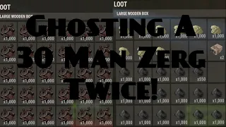 GHOSTING A 30 MAN ZERG TWICE! - RUST