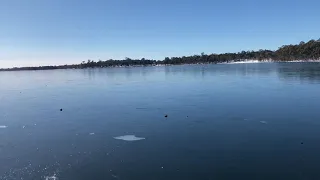 Frozen lake in Tasmania - Penstock Lagoon.