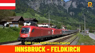 Cab Ride Innsbruck - Feldkirch (Arlberg Railway, Austria) Train driver’s view in 4K