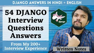 54 Django Developer Interview Questions Answers [Hindi+English] | Written Notes | My 200+ Interviews