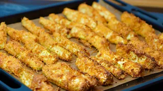 CRISPY WOOD STICKS! WITHOUT a drop of OIL and FAT! Not Fried Zucchini. Tasty.