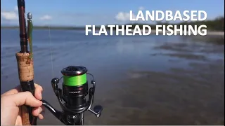 LANDBASED FLATHEAD on PLASTICS | Shallow sand flats Fishing