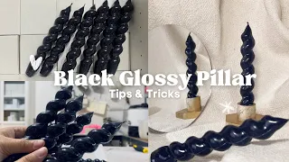 Tutorial: Black Glossy Twisted Candlestick | Shiny Candles | Black Spiral Candles pillar candles