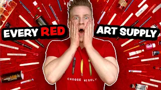 I used EVERY RED ART SUPPLY I own to create an Artwork...