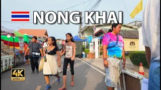 Nong Khai Thailand 🇹🇭 Walking street saturday night market walking tour 4k uhd