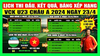 Lịch Thi Đấu, Kết Quả, Bảng Xếp Hạng VCK U23 Châu Á 2024 Ngày 23/4 | Xác Định 8 Anh Hào Vào Tứ Kết