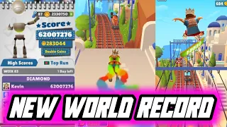 Subway Surfers Final World Record Over 1 Billion Points NO CHEATS OR HACKS ! (Double Coins)High jump