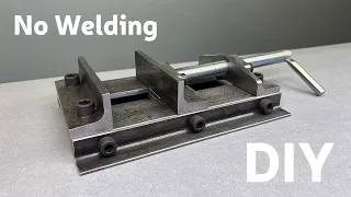 Make A Metal Drill Press Vise Without Welding | DIY Homemade Drill Press Vise