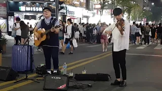 밴드 가능동 신촌 버스킹 바이올린 대박