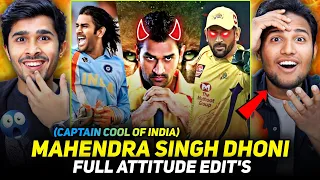 Ms Dhoni Attitude Videos 🔥😈 | Trending Attitude Edits Reaction 😎 | V2funreacts 2.0 #msdhoni #edits