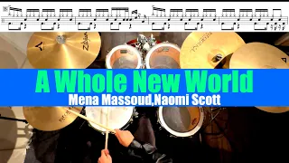 A Whole New World （from Aladdin）-Mena Massoud,Naomi Scott 叩いてみた Drum cover ドラム練習動画