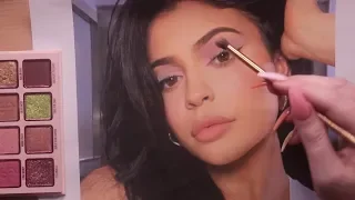 ASMR Putting Kylie Cosmetics on Kylie Jenner (makeup application)