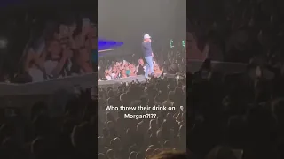 Fan throws drink at Morgan Wallen #shorts