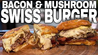 The Juiciest Mushroom Swiss Burger | Blackstone Griddle